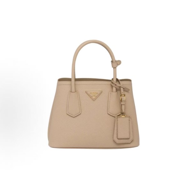 PRADA metal logo decoration detachable and adjustable shoulder strap Tote bag, Tote bag shopping bag, single-shoulder crossbody handbag, mini women\'s style, sand yellow